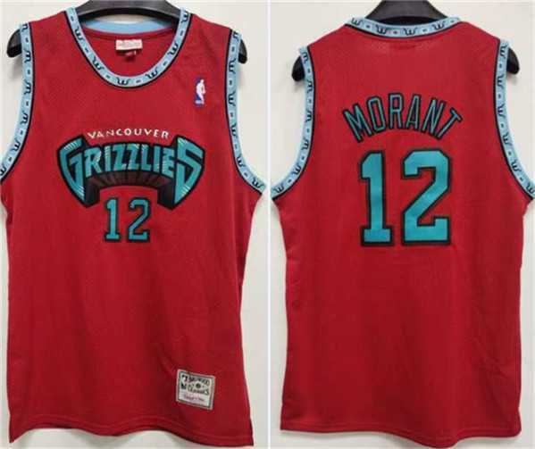 Men%27s Memphis Grizzlies #12 Ja Morant Red Stitched Jersey